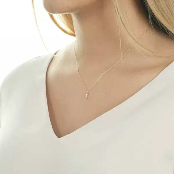 Leaf Jewelry Halskette Letter "I", 14 K Rosegold mit Diamanten JETZT KAUFEN