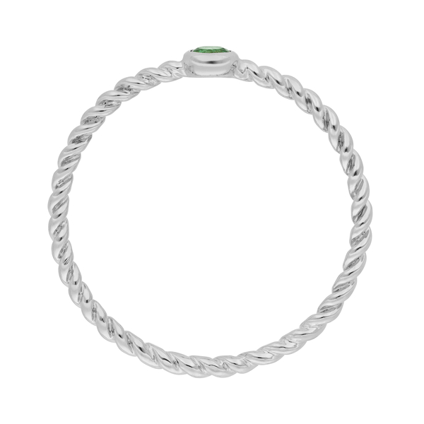 Leaf Jewelry Ring Twist Smaragd, 14K Weißgold Letzter Tag