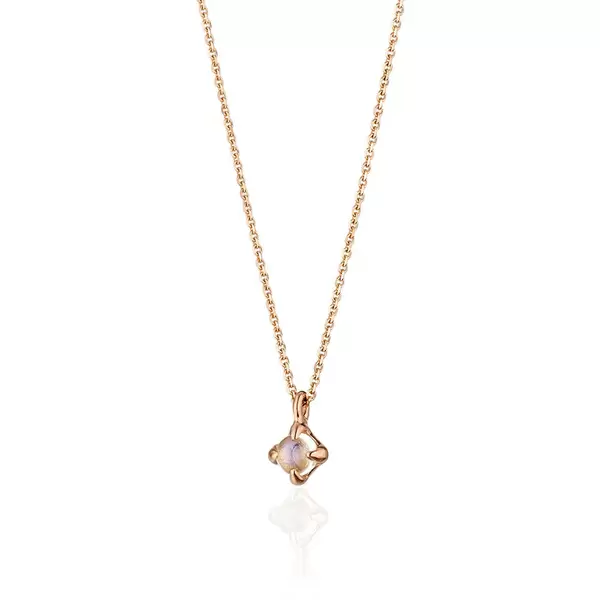 Leaf Jewelry Halskette Cabochon, Mondstein, 14 K Roségold Bis zu 50% Rabatt
