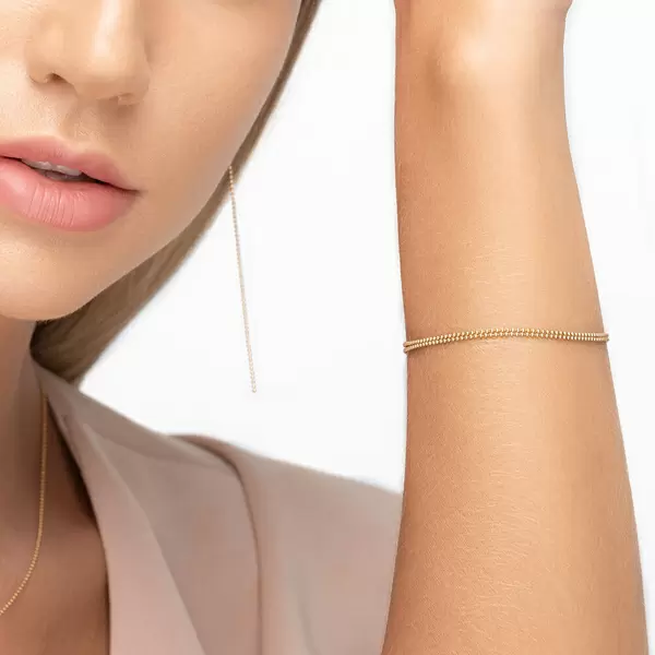 Leaf Jewelry Armkette Ball Chain Double, 14 K Gelbgold Bis zu 60% Rabatt