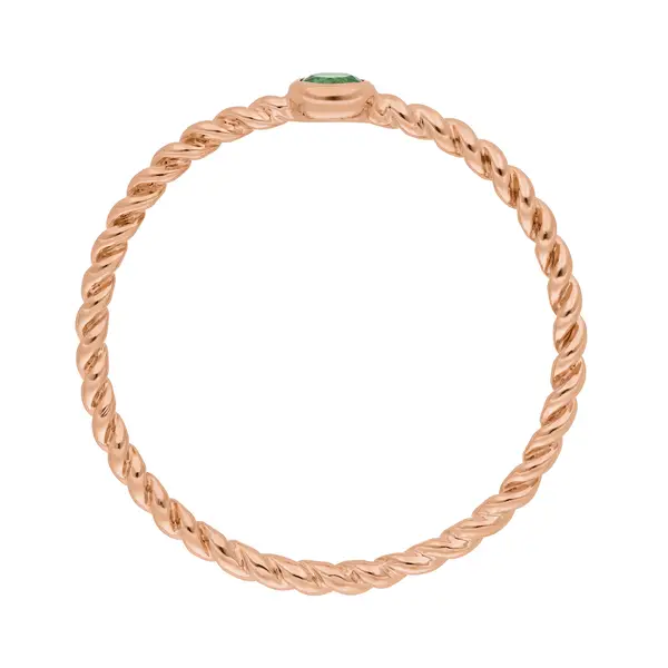 Leaf Jewelry Ring Twist Smaragd, 14K Rosegold Bis zu 65% Rabatt