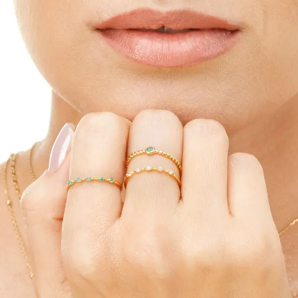 Leaf Jewelry Ring Twist Smaragd, 14K Rosegold Bis zu 65% Rabatt