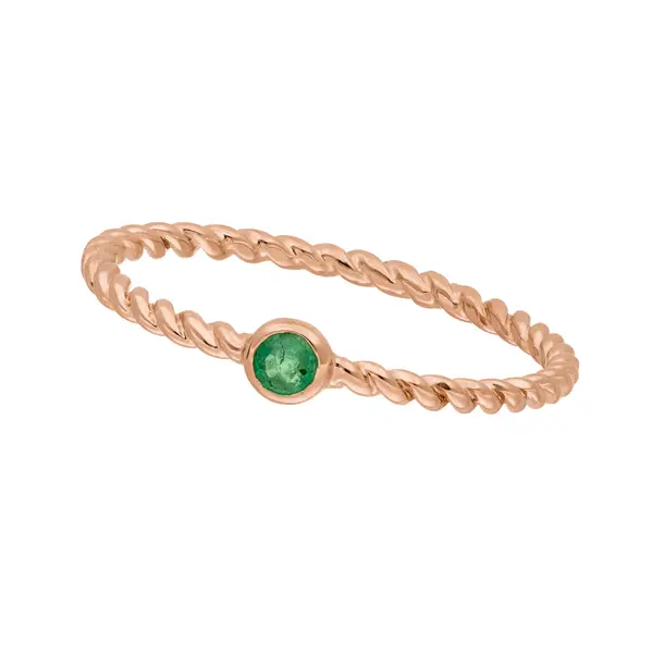 Leaf Jewelry Ring Twist Smaragd, 14K Rosegold Bis zu 65% Rabatt