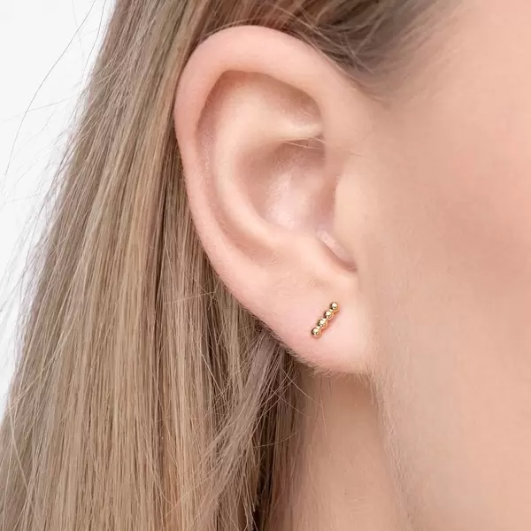 Leaf Jewelry Ohrstecker 4 Kugel, 14K Gelbgold Discount Store für neue Produkte