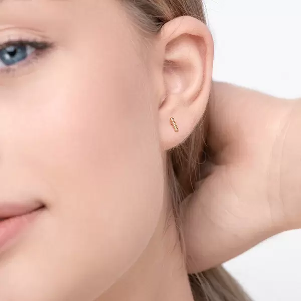 Leaf Jewelry Ohrstecker 4 Kugel, 14K Gelbgold Discount Store für neue Produkte