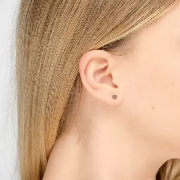 Leaf Jewelry Ohrstecker Herz, 14 K Rosegold Riesige Rabatte