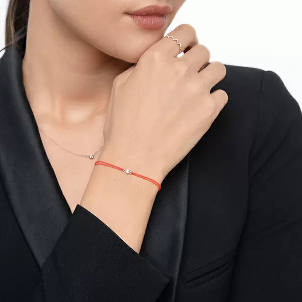 Leaf Jewelry Glücksbändchen "my first diamond", 14K Rosegold, Beige 50% Rabatt mit kostenlosem Versand