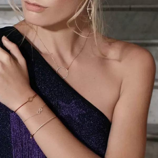 Leaf Jewelry Armkette Infinity mit Diamanten, 18 K Gelbgold Fabrikladen
