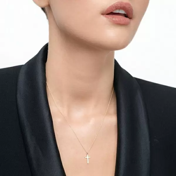 Leaf Jewelry Halskette Kreuz, 14 K Gelbgold Black Friday Preise