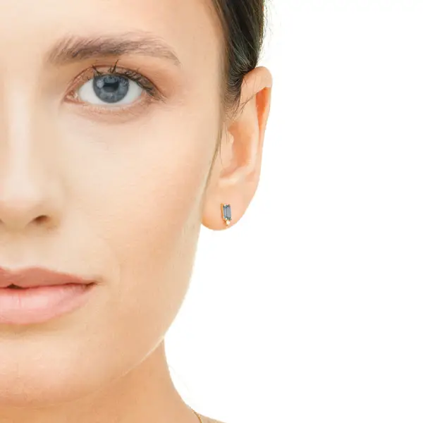 Leaf Jewelry Ohrstecker London Blue Topas, 14K Gelbgold Rabatte dieses Monats