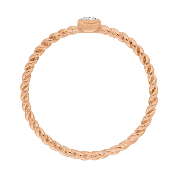 Leaf Jewelry Ring Solitaire, 18 K Rosegold Outlet