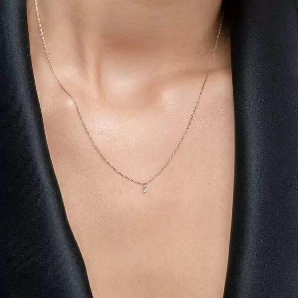 Leaf Jewelry Halskette Pure Diamant, 18 K Rosegold Verkauf