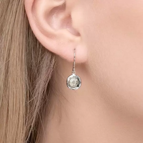 Leaf Jewelry Ohrringe Grüner Amethyst, 14 K Weißgold Angebote