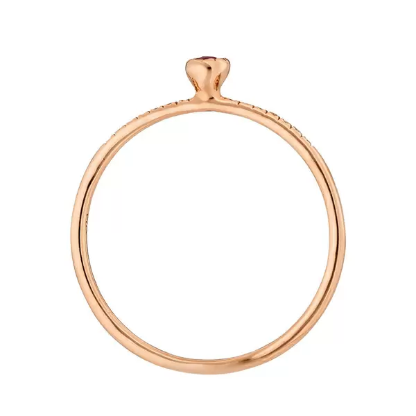 Leaf Jewelry Verlobungsring Petite, Ruby, 14 K Rosegold Schlussverkauf