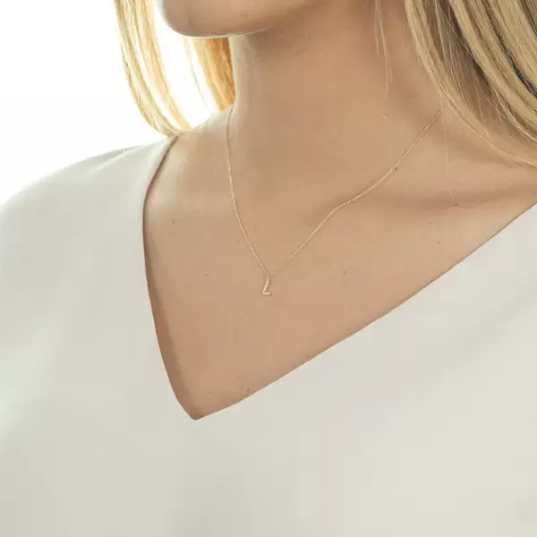 Leaf Jewelry Halskette Letter "L", 14 K Rosegold mit Diamanten Günstiger Verkauf