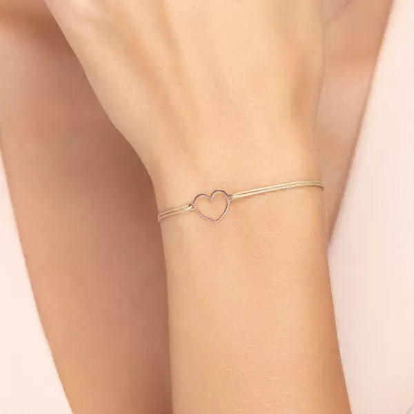 Leaf Jewelry Glücksbändchen GENTLE HEART, 14 K Rosegold, Beige Meist gekauft