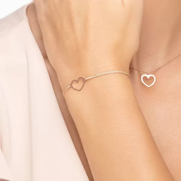 Leaf Jewelry Glücksbändchen GENTLE HEART, 14 K Rosegold, Beige Meist gekauft