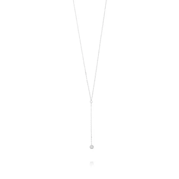 Leaf Jewelry Halskette Y-Pure Diamant, 18 K Weißgold Flash Sale