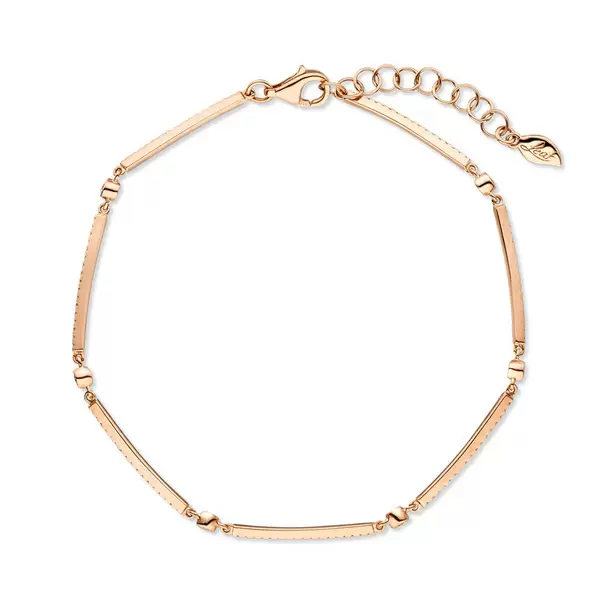 Leaf Jewelry Armband Bar, 18K Rosegold, Diamanten Preisnachlass