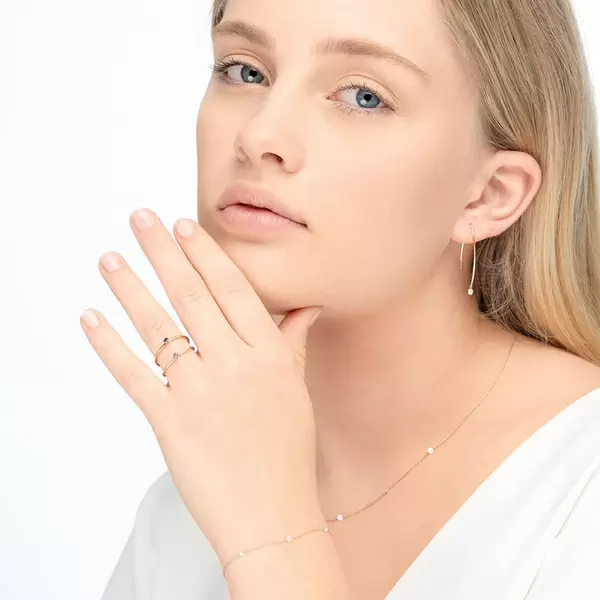 Leaf Jewelry Creole Pure M Diamant 18 K Roségold Osterangebot