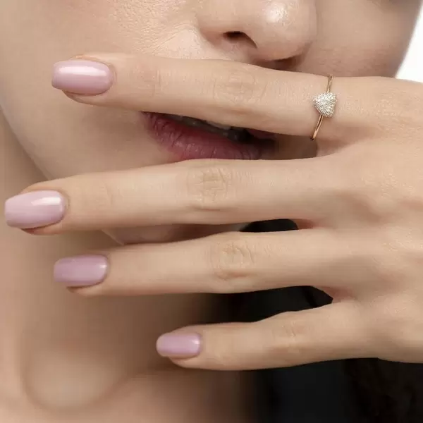 Leaf Jewelry Ring Herz Full mit Diamanten, 18 K Gelbgold Top Angebot