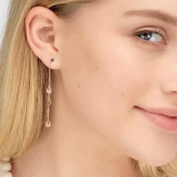 Leaf Jewelry Ohrringe Platelet Kette, 14 K Rosegold Zeitlich begrenztes Angebot