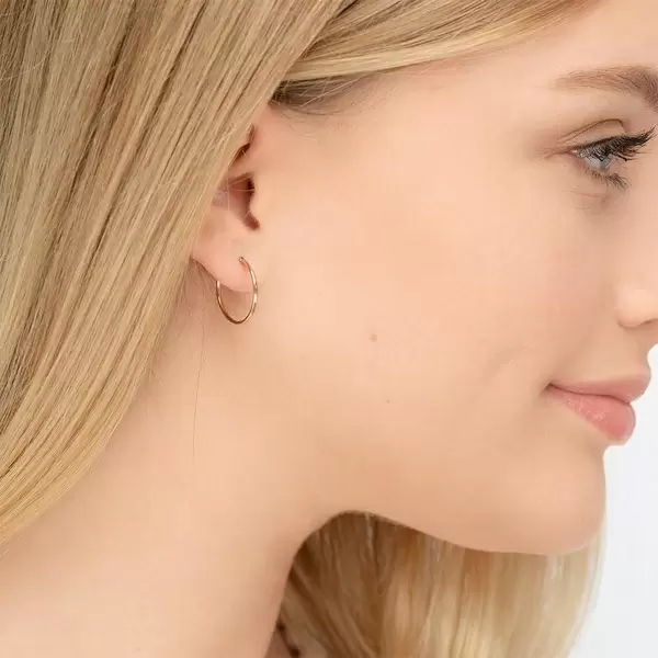 Leaf Jewelry Creole Rund S, 15mm, 14 K Rosegold Saisonale Angebote