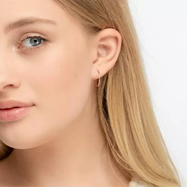 Leaf Jewelry Creole Rund S, 15mm, 14 K Rosegold Saisonale Angebote