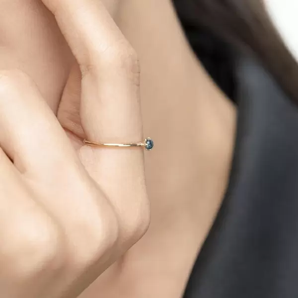 Leaf Jewelry Ring Cabochon, 14 K Gelbgold, Blauer Topas Riesige Ersparnisse