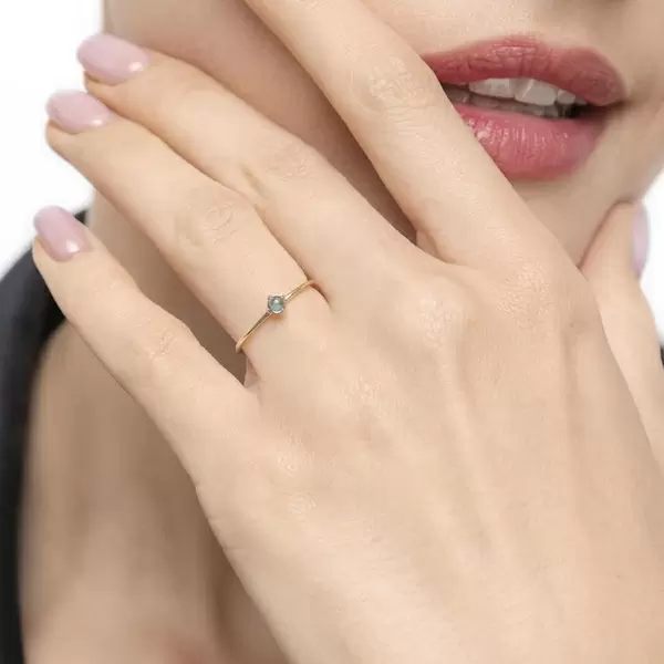 Leaf Jewelry Ring Cabochon, 14 K Gelbgold, Blauer Topas Riesige Ersparnisse