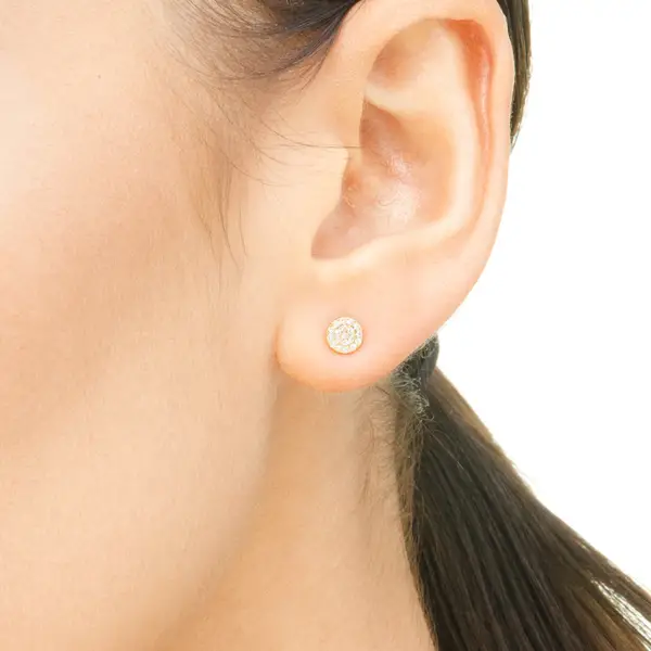 Leaf Jewelry Ohrringe Pavé mit Diamanten, 18 K Gelbgold Super Sparpreis