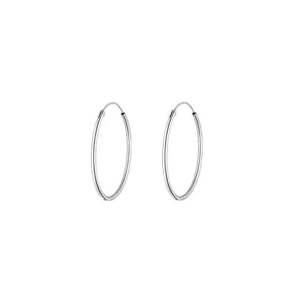 Leaf Jewelry Creole Rund M, 30mm, 14 K Weissgold Wochenangebot