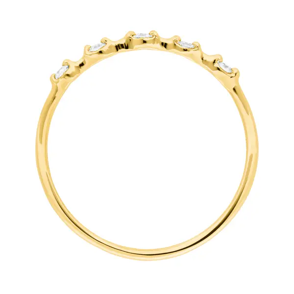 Leaf Jewelry Ring mit 5 Diamanten, 14K Gelbgold Begrenzte Freigabe