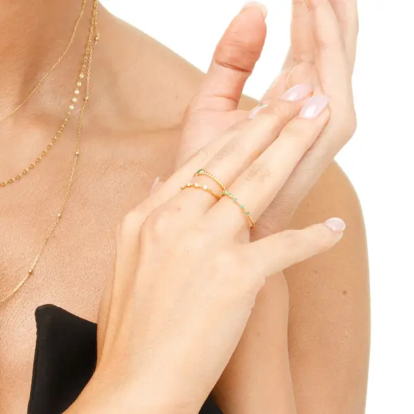 Leaf Jewelry Ring mit 5 Diamanten, 14K Gelbgold Begrenzte Freigabe