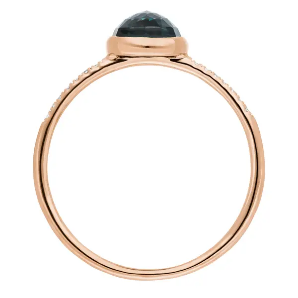 Leaf Jewelry Ring Blue Topas mit Diamanten, 14K Rosegold JETZT KAUFEN