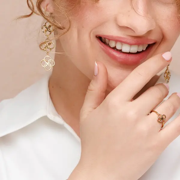 Leaf Jewelry Ohrhänger Clover Charm, 18 K Rosegold vergoldet Angebote