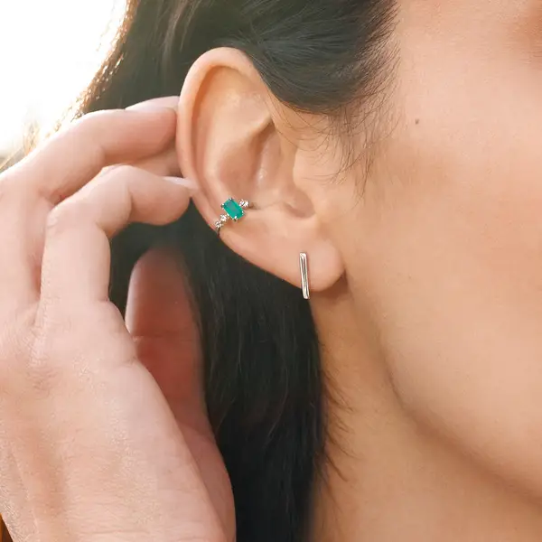 Leaf Jewelry Ohrstecker MINI, Stab, 18 K Gelbgold vergoldet Riesige Ersparnisse
