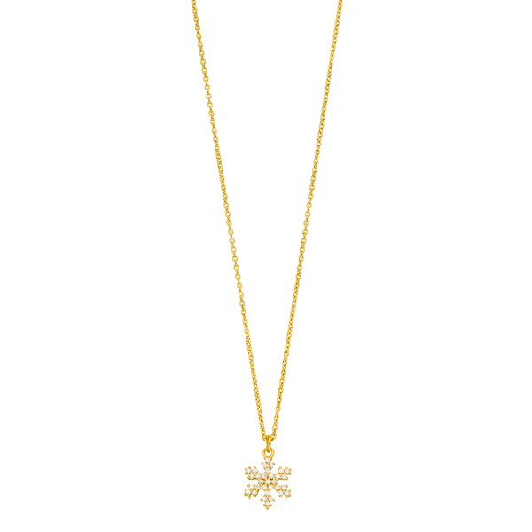 Leaf Jewelry Halskette Snowflake, 18 K Gelbgold vergoldet Begrenzte Freigabe