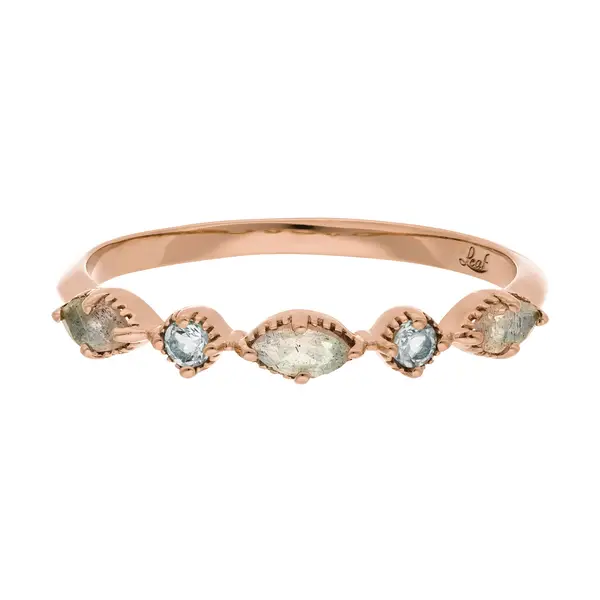Leaf Jewelry Silber Ring, Oval Gems, Rosegold Begrenztes Angebot
