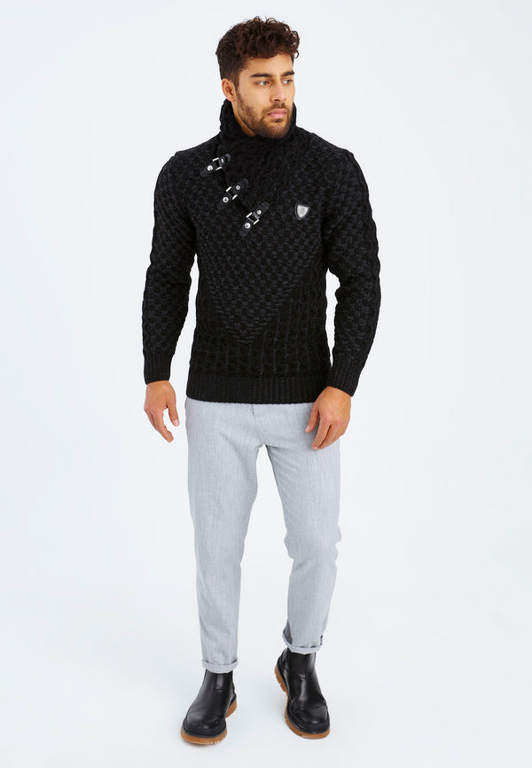 Leif Nelson Strickpullover Grobstrick mit Schalkragen Letzte 2 Tage