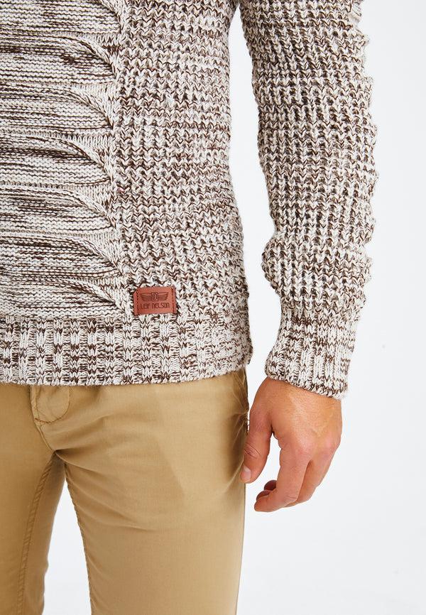 Leif Nelson Strickpullover Grobstrick mit Schalkragen Sonderangebot der Fabrik