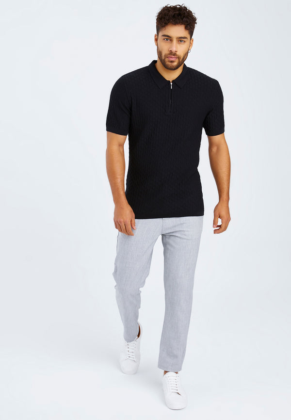 Leif Nelson Polo-Shirt Feinstrick mit Reißverschluss Clearance-Verkauf