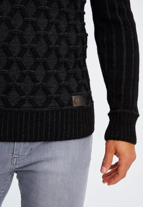 Leif Nelson Strickpullover Grobstrick mit Schalkragen Speichern exportieren
