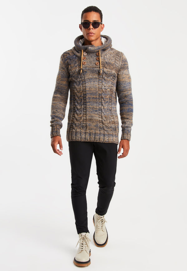 Leif Nelson Strickpullover Grobstrick mit Kapuze im Angebot