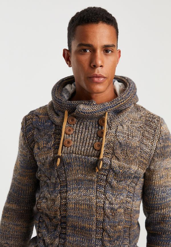 Leif Nelson Strickpullover Grobstrick mit Kapuze im Angebot