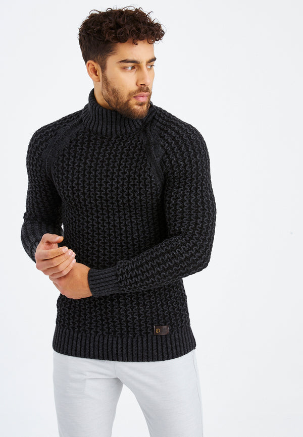 Leif Nelson Grobstrick Rollkragenpullover Kostenlose Rückgabe