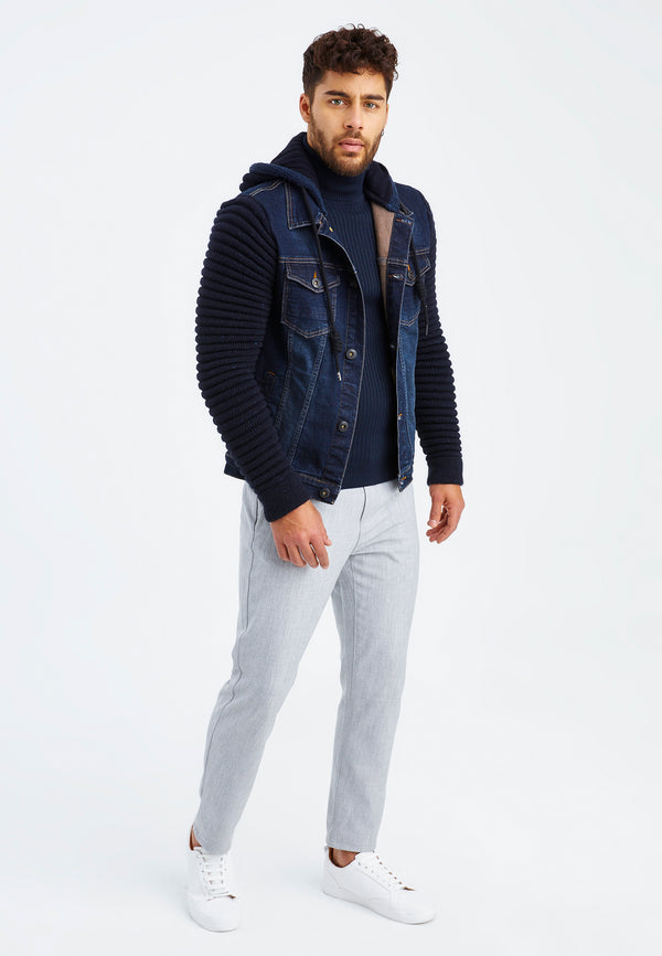 Leif Nelson Jeans-Jacke Kapuze Vierteljährliche Förderung