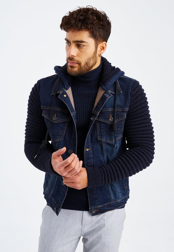 Leif Nelson Jeans-Jacke Kapuze Vierteljährliche Förderung
