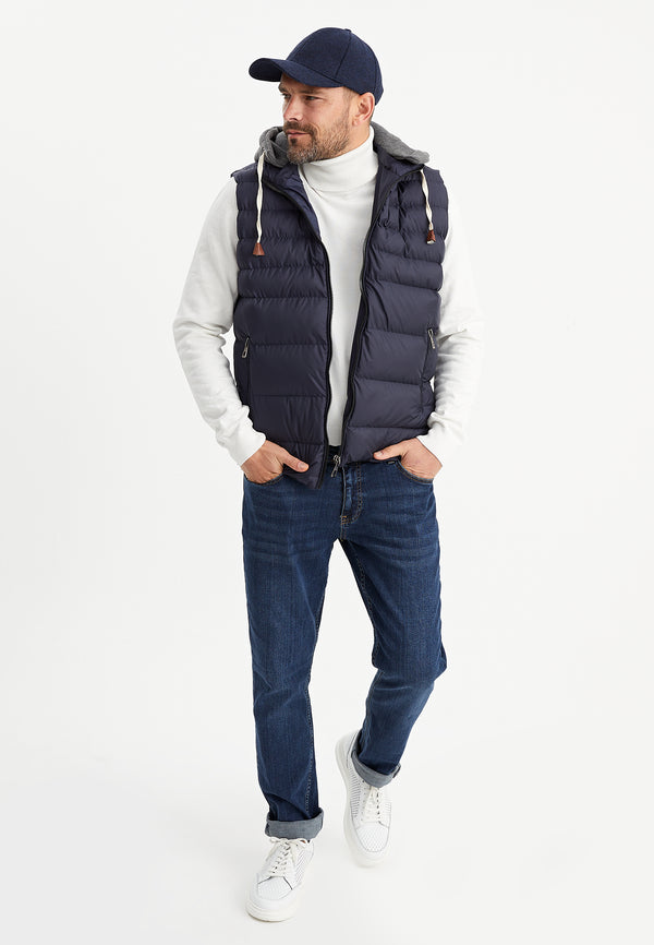 Leif Nelson Steppweste mit Kapuze Online Outlet
