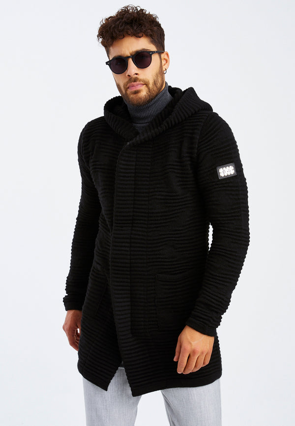 Leif Nelson Strickjacke mit Kapuze Große Rabatte